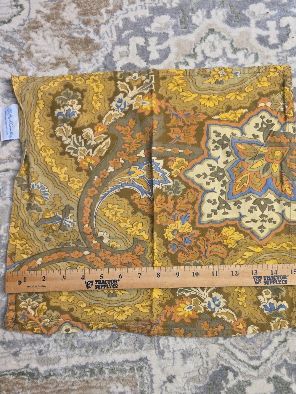 April Cornell Set of 6 Cotton Napkins VTG Cottage Paisley Floral Green Yellow - Picture 8 of 8